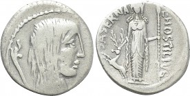 L. HOSTILIUS SASERNA. Denarius (48 BC). Rome.
