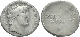 MARK ANTONY. Denarius (32 BC). Athens. M. Junius Silanus, proconsul.