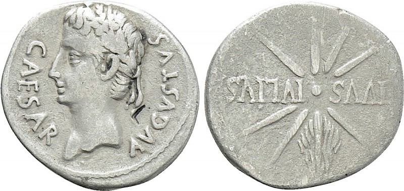 AUGUSTUS (27 BC-14 AD). Denarius. Uncertain mint in Spain, possibly Colonia Caes...