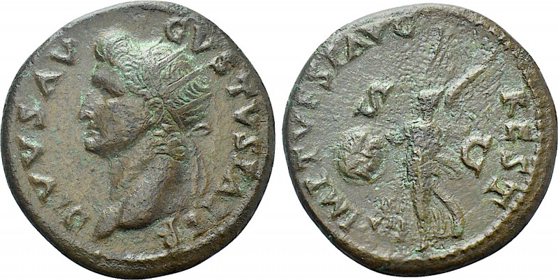 DIVUS AUGUSTUS (Died 14). Dupondius. Rome. Restitution issue struck under Titus....