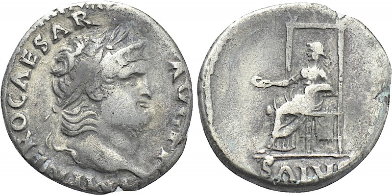 NERO (54-68). Denarius. Rome. 

Obv: IMP NERO CAESAR AVG P P. 
Laureate head ...