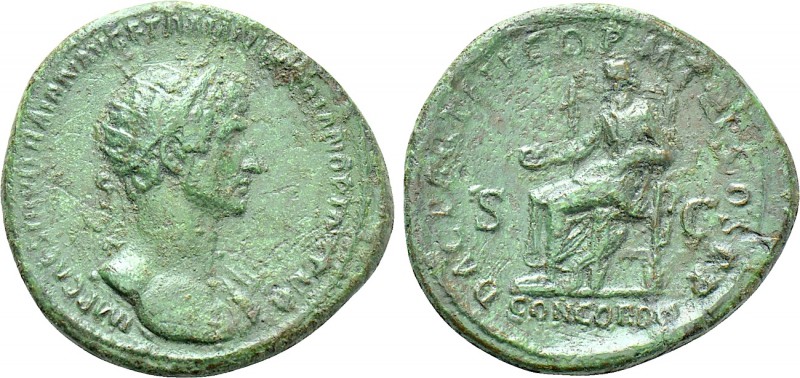 HADRIAN (117-138). Dupondius. Rome. 

Obv: IMP CAES DIVI TRAIAN AVG F TRAIAN H...