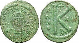 JUSTINIAN I (527-565). Half Follis. Constantinople. Dated RY 13 (539/40).