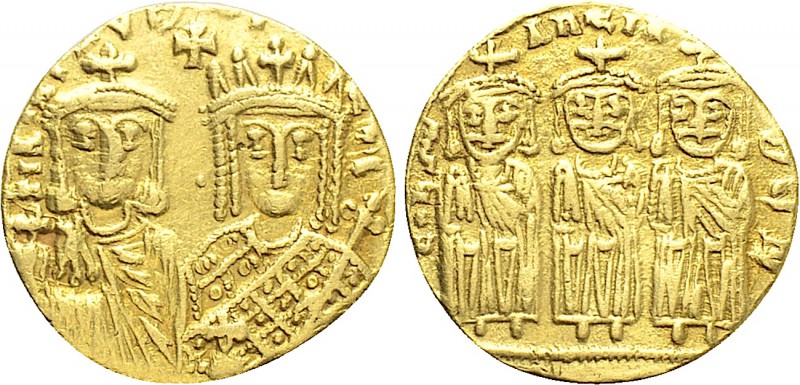 CONSTANTINE VI & IRENE with LEO III, CONSTANTINE V and LEO IV (780-797). GOLD So...