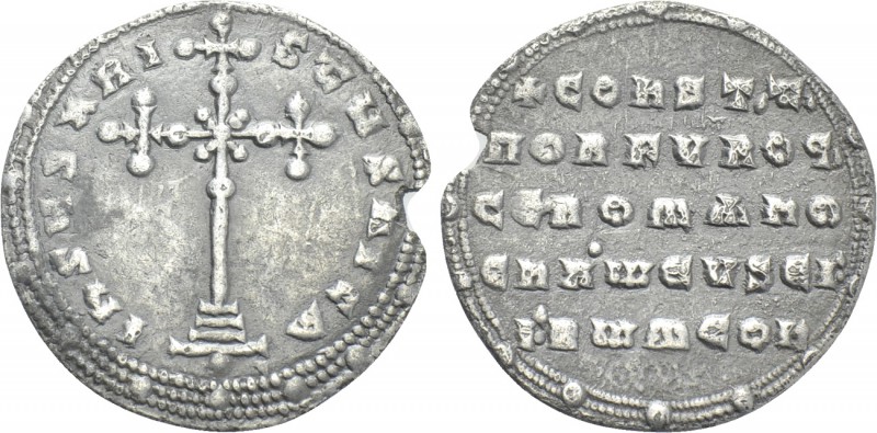 CONSTANTINE VII PORPHYROGENITUS with ROMANUS I (913-959). Miliaresion. 

Obv: ...