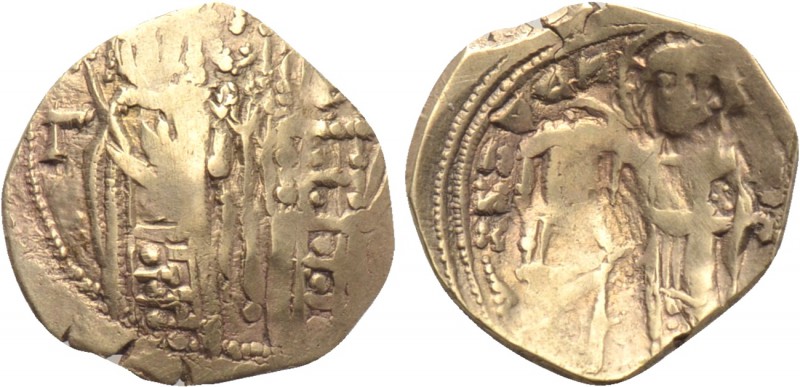 JOHN V PALAEOLOGUS with ANNA OF SAVOY as Regent (1341-1391). GOLD Hyperpyron. Co...