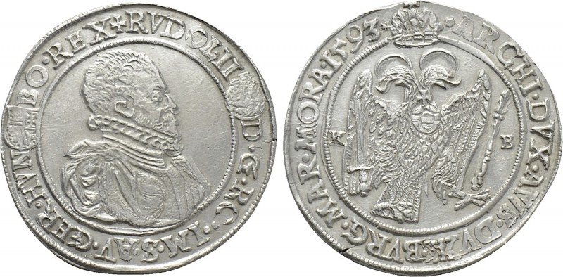 AUSTRIA. Holy Roman Empire. Rudolf II (Emperor, 1576-1612). Reichstaler (1593-KB...