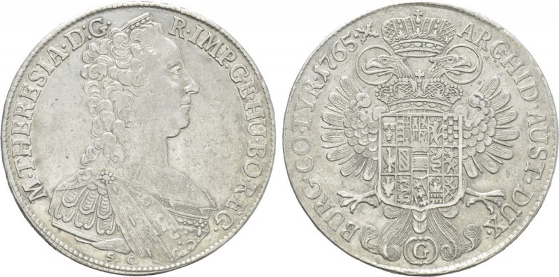 AUSTRIA. Holy Roman Empire. Maria Theresia (1740-1780). Reichstaler (1765 S-C). ...