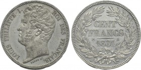 FRANCE. Louis-Philippe I (1830-1848). Tin 100 Francs Pattern (1831-A). Paris.