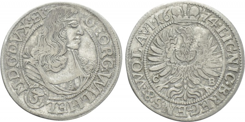 GERMANY. Silesia-Liegnitz-Brieg. Georg Wilhelm (1672-1675). 3 Kreuzer (1674-CB)....