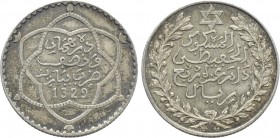 MOROCCO. 'Abd al-Hafid (Abdelhafid) (AH 1325-1330 / 1909-1912 AD). 1/4 Rial (AH 1329 / 1911 AD). Paris.