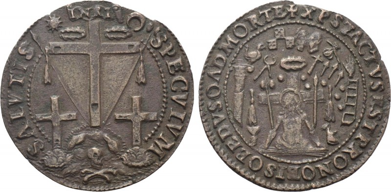 ITALY. Venice. Ae Medal. By Nicolò da Ponte. 

Obv: SPECVLVM SALVTIS. 
Calvar...