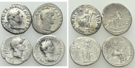4 Scarce Roman Denari: Galba, Vitellius and Tiberius.