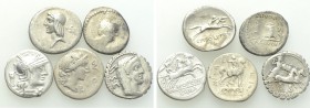 5 Roman Republican Coins.