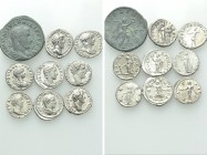 9 Roman Coins; Including Clodius Albinus.