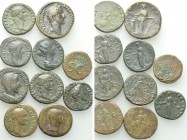 10 Roman Asses, Dupondii and Sesterti.