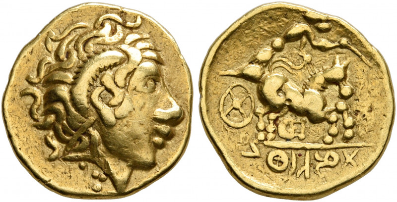 CENTRAL GAUL. Sequani. 3rd century BC. 1/4 Stater (Gold, 13 mm, 2.00 g, 1 h), im...