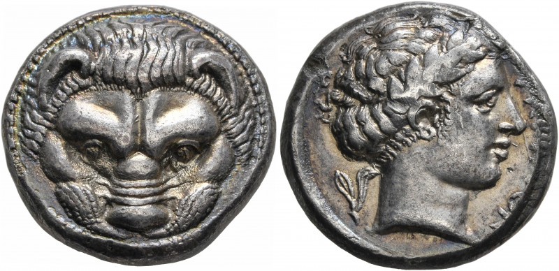 BRUTTIUM. Rhegion. Circa 415/0-387 BC. Tetradrachm (Silver, 23 mm, 16.75 g, 7 h)...