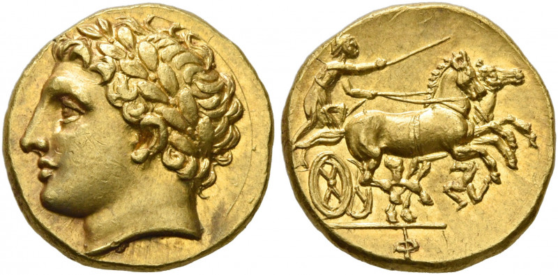 SICILY. Syracuse. Agathokles, 317-289 BC. 50 Litrai or Dekadrachm (Gold, 13 mm, ...