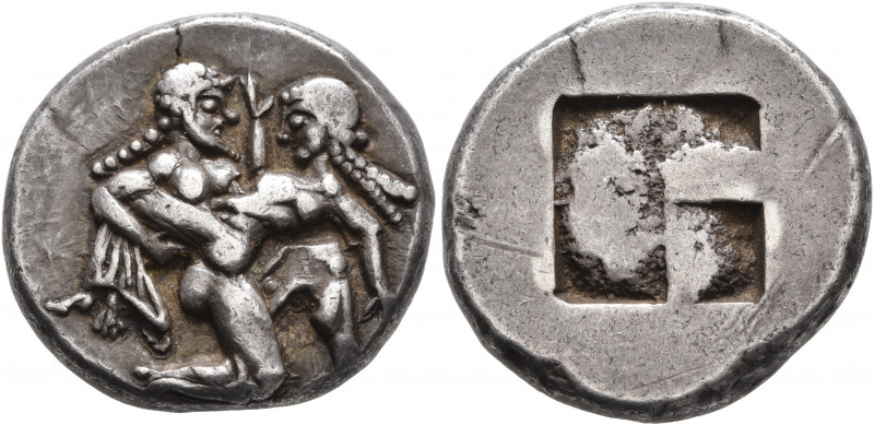 ISLANDS OFF THRACE, Thasos. Circa 500-480 BC. Stater (Silver, 21 mm, 9.58 g). Nu...