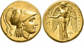 KINGS OF MACEDON. Alexander III ‘the Great’, 336-323 BC. Stater (Gold, 17 mm, 8.57 g, 11 h), Miletos, struck under Asandros, circa 323-319. Head of At...