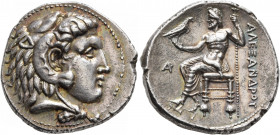 KINGS OF MACEDON. Alexander III ‘the Great’, 336-323 BC. Tetradrachm (Silver, 28 mm, 17.16 g, 12 h), Arados, circa 320/19-315. Head of Herakles to rig...