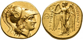 KINGS OF MACEDON. Alexander III ‘the Great’, 336-323 BC. Stater (Gold, 18 mm, 8.69 g, 3 h), Babylon, struck under Seleukos I, circa 311-300. Head of A...