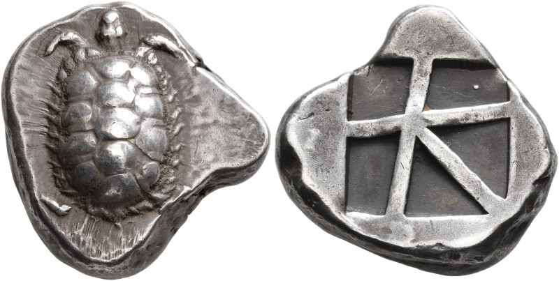 ISLANDS OFF ATTICA, Aegina. Circa 456/45-431 BC. Stater (Silver, 22 mm, 12.08 g)...