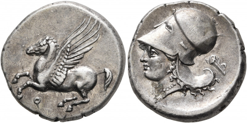 CORINTHIA. Corinth. Circa 375-300 BC. Stater (Silver, 21 mm, 8.59 g, 3 h). Ϙ Peg...