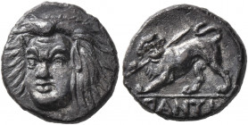 CIMMERIAN BOSPOROS. Pantikapaion. Circa 370-355 BC. Hemidrachm (Silver, 14 mm, 2.42 g, 4 h). Head of a satyr with animal ears and a pug nose facing sl...