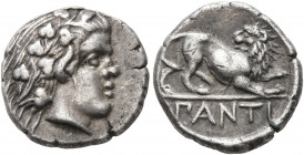 CIMMERIAN BOSPOROS. Pantikapaion. Circa 370-355 BC. Hemidrachm (Silver, 14 mm, 2.61 g, 6 h). Head of a young satyr with animal ears to right, wearing ...