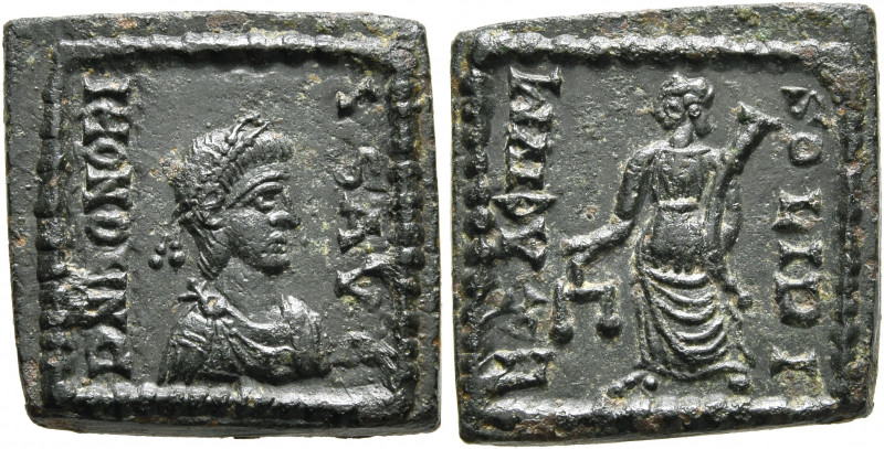 Honorius, 393-423. Exagium Solidi (Bronze, 16x16 mm, 4.15 g, 12 h). D N HONORI-V...