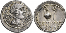 C. Cassius Longinus, 43-42 BC. Denarius (Silver, 20 mm, 4.06 g, 12 h), with L. Cornelius Lentulus Spinther, military mint moving with the army of Brut...