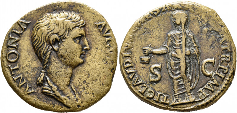 Antonia Minor, Augusta, 37 and 41. Dupondius (Orichalcum, 28 mm, 12.00 g, 6 h), ...