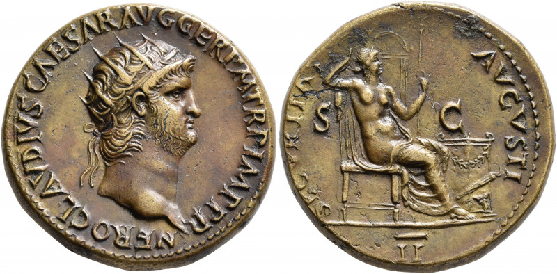 Nero, 54-68. Dupondius (Orichalcum, 28 mm, 16.00 g, 6 h), Rome, circa 64. NERO C...