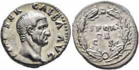 Galba, 68-69. Denarius (Silver, 18 mm, 3.63 g, 4 h), Rome, 2nd half of June 68-January 69. IMP SER GALBA AVG Bare head of Galba to right. Rev. S P Q R...