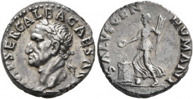 Galba, 68-69. Denarius (Silver, 17 mm, 3.53 g, 6 h), Rome, 2nd half of June 68-January 69. IMP SER GALBA CAESAR [AVG] Laureate head of Galba to left. ...