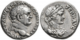 Vespasian, 69-79. Denarius (Silver, 16 mm, 3.32 g, 7 h), Ephesus, 71. IMP CAESAR VESPAS AVG COS III TR P P P Laureate head of Vespasian to right. Rev....