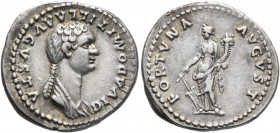Domitilla Senior, died before 69. Denarius (Silver, 20 mm, 3.51 g, 6 h), Rome, struck under Domitian, 82-83. DIVA DOMITILLA AVGVSTA Draped bust of Div...
