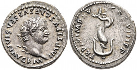 Titus, 79-81. Denarius (Silver, 19 mm, 3.25 g, 1 h), Rome, 1 January-30 June 80. IMP TITVS CAES VESPASIAN AVG P M Laureate head of Titus to right. Rev...