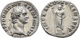 Domitian, 81-96. Denarius (Silver, 18 mm, 3.49 g, 6 h), Rome, 1 January-13 September 92. IMP CAES DOMIT AVG GERM P M TR P XI Laureate head of Domitian...