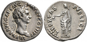 Nerva, 96-98. Denarius (Silver, 19 mm, 3.18 g, 5 h), Rome, 96. IMP NERVA CAES AVG P M TR P COS II P P Laureate head of Nerva to right. Rev. LIBERTAS P...