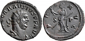 Carausius, Romano-British Emperor, 286-293. Antoninianus (Bronze, 23 mm, 4.53 g, 6 h), uncertain mint (Camulodunum?), 292-293. [IM]P C CARAVSIVS P F A...