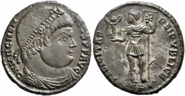 Magnentius, 350-353. Maiorina (Silvered bronze, 23 mm, 5.37 g, 6 h), Lugdunum, February-May 350. D N MAGNEN-TIVS P F AVG Rosette-diademed, draped and ...