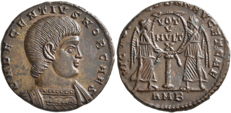 Decentius, Caesar, 350/1-353. Maiorina (Bronze, 22 mm, 5.32 g, 6 h), Ambianum, A...