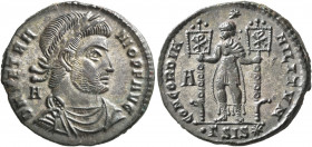 Vetranio, 350. Maiorina (Silvered bronze, 24 mm, 5.55 g, 12 h), Siscia, 1st March-25th December 350. D N VETRA-NIO P F AVG Laureate, draped and cuiras...