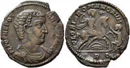 Nepotian, usurper, 351 (?). Maiorina (Bronze, 25 mm, 5.05 g, 5 h), Rome. FL POP NEPOT-IANVS P F AVG Bare-headed, draped and cuirassed bust of Nepotian...