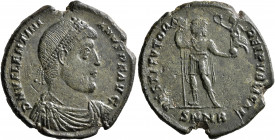 Valentinian I, 364-375. Double Maiorina (Bronze, 28 mm, 11.42 g, 6 h), Nicomedia, 364-365. D N VALENTINI-ANVS P F AVG Pearl-diademed, draped and cuira...
