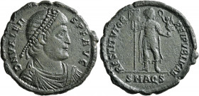 Valens, 364-378. Double Maiorina (Bronze, 28 mm, 8.46 g, 6 h), Aquileia, 364-365. D N VALEN-S P F AVG Pearl-diademed, draped and cuirassed bust of Val...