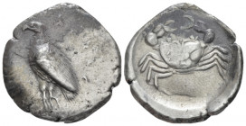 Sicily, Agrigentum Didrachm circa 510-470, AR 25.00 mm., 8.79 g.
Eagle standing l. Rev. Crab within incuse circle. Westermark 39. SNG ANS 914 (these ...